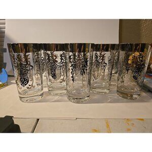Vintage MCM KIMIKO Silver Knight Shield Highball Glasses-Set Of 8